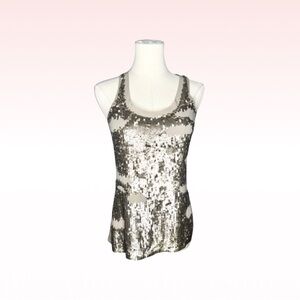 EXPRESS Bronze Sequin Tank Blouse (Sz XS)